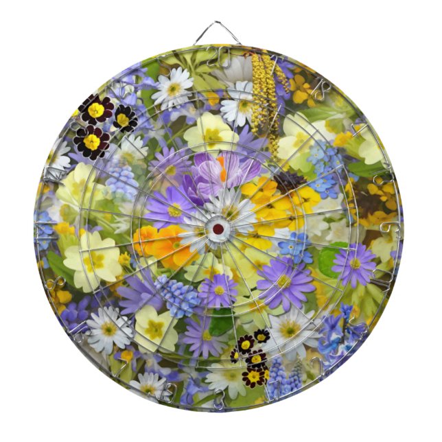 MULITFÄRGAD BLOMMIGT BAKGRUND MÖNSTER DARTTAVLA (Framsidan)