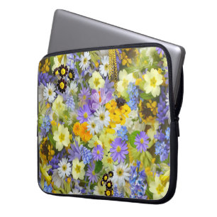MULITFÄRGAD BLOMMIGT BAKGRUND MÖNSTER LAPTOP FODRAL