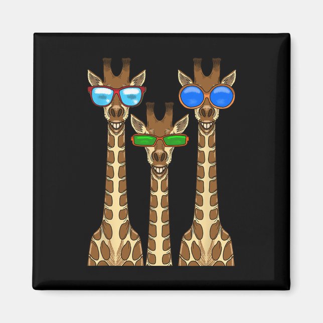 Mullande Giraffes med ungles funny Animal Self Magnet (Framsidan)