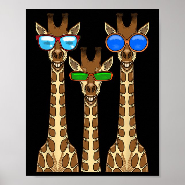 Mullande Giraffes med ungles funny Animal Self Poster (Framsidan)
