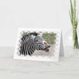 Mullande Zebra-hälsningskort Kort