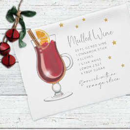 Mullat Vin Drink Helgdag-julrecept Kökshandduk