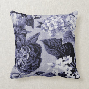 Mullbär Blå Lila Botanisk Blomma Toile Nr.1 Kudde