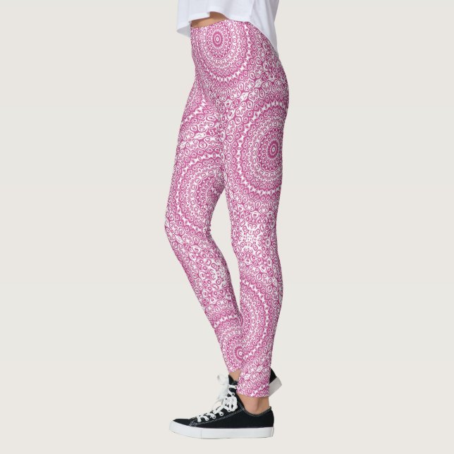 Mullbärsmandala Geometriskt Mönster Leggings (Vänster)