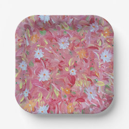 Mullbärsröda 7" fyrkantiga pappers tallrikar