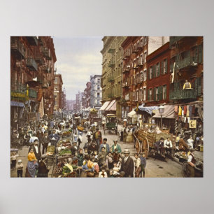 Mullbärsträdgatan marknadsför New York City 190 Poster