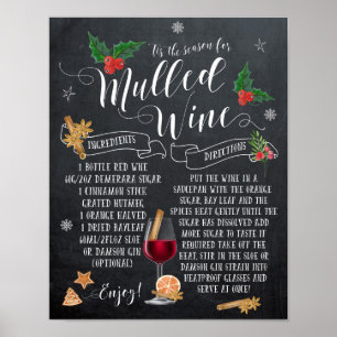 Mulled tryck för helgdag för vinreceptjul