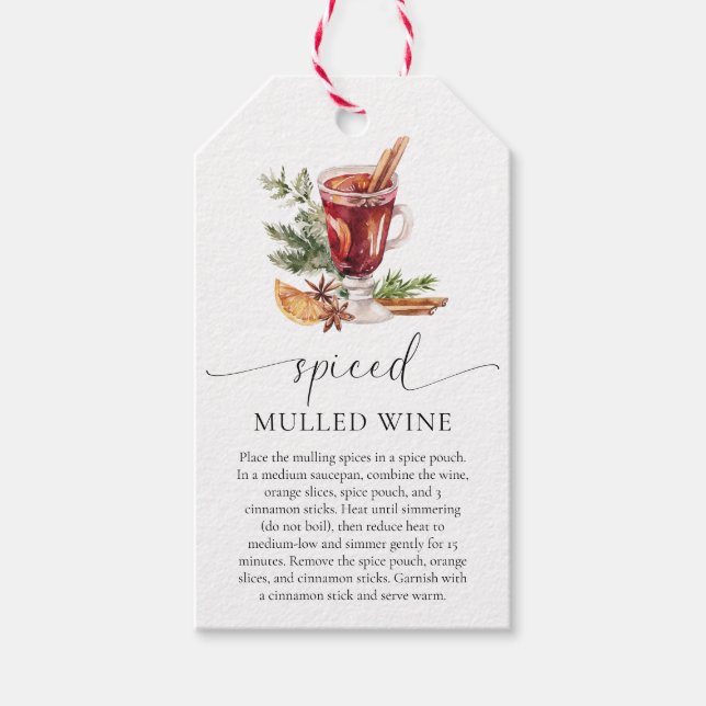 Mulled Vin Recipe Kit-jul Presentetikett (Framsidan)