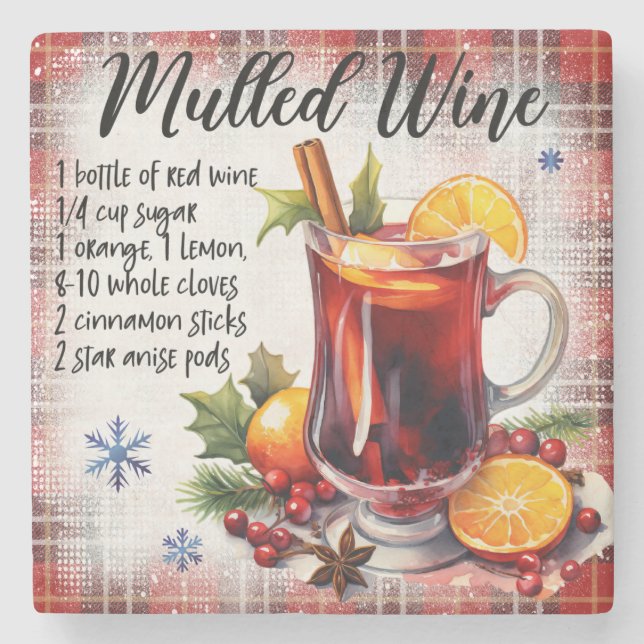 Mulled Vin Recipe Marble Underlägg (Framsidan)