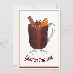 Mulled Vin Welcome Open House Houseuppvärmning Par Inbjudningar