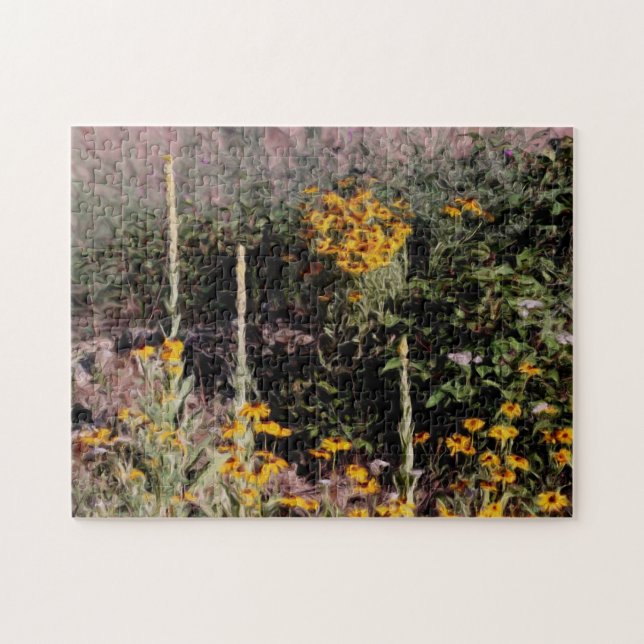 Mulleins Black Eyed Susan Flower Art Pussel (Horisontell)