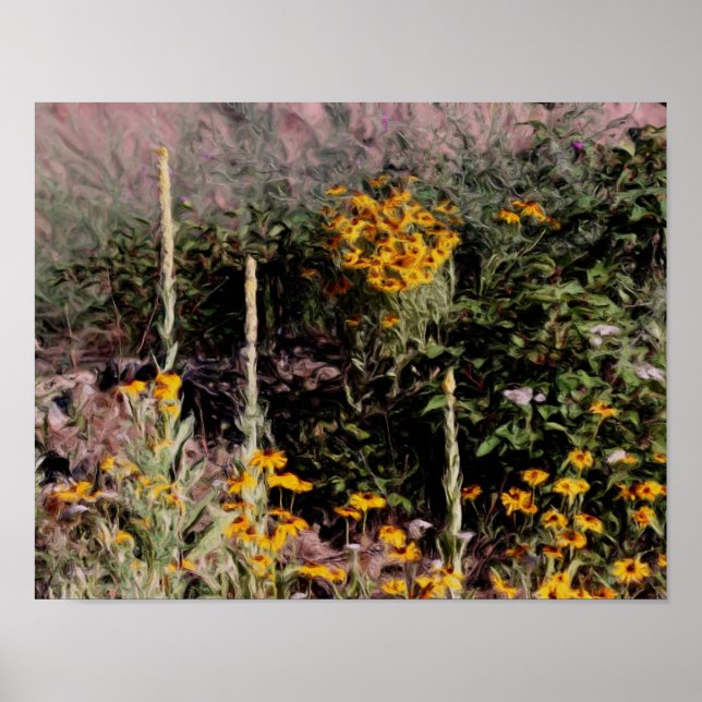 Mulleins Black Eyed Susan Flowers Poster (Framsidan)