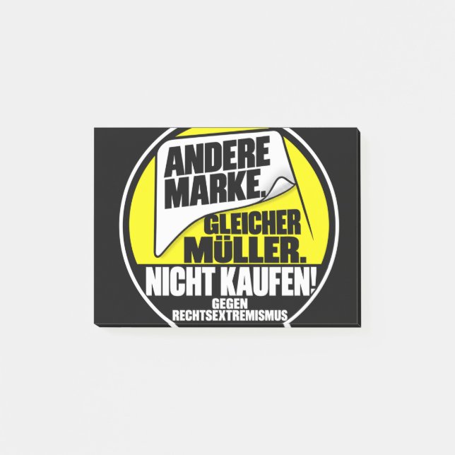 Müller nicht kaufen post-it block (Framsida)