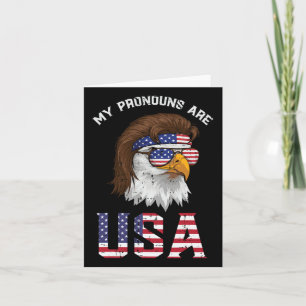 Mullet Eagle my Pronouns USA 4:e juli Manar Kvinno Kort