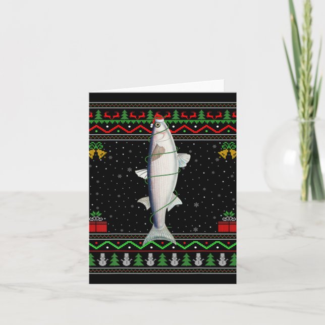 Mullet Fish Lover Matching Ugly Mullet Christmas T Kort (Framsida)