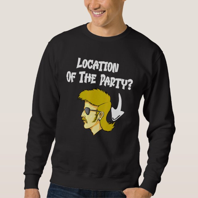 Mullet Hairdo-platsen i Party Rals Lång Ärmad Tröja (Framsida)