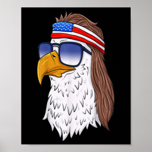 Mullet Örn i Rolig tröja 4 juli Poster