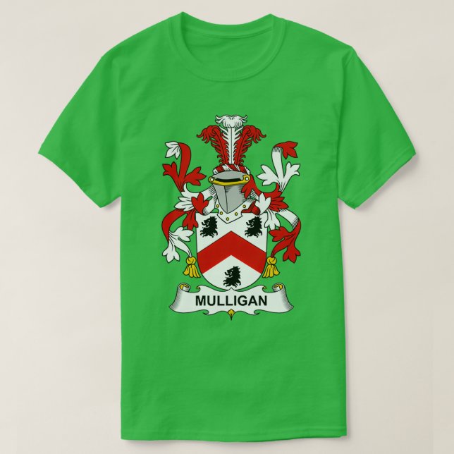 Mulligan Jackar Arm Family Crest T Shirt (Design framsida)