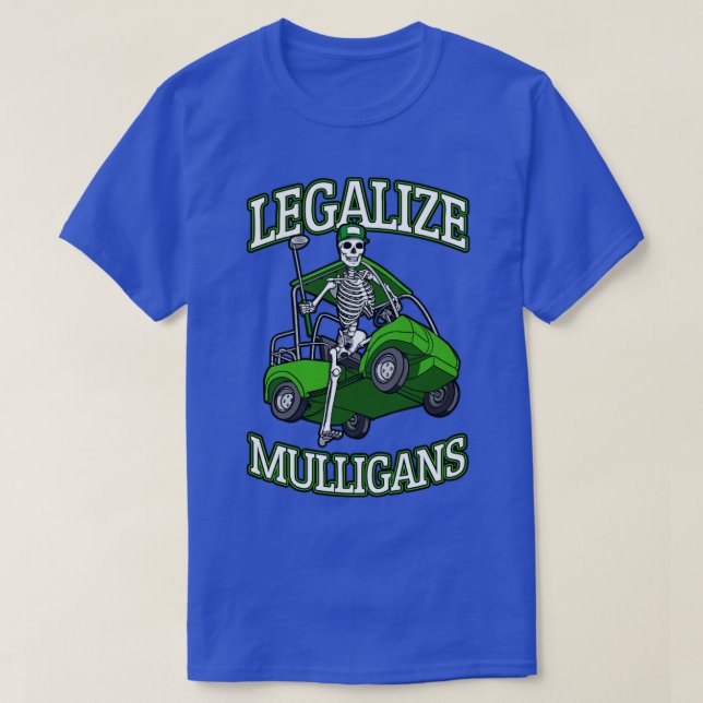  mulligans Funny Golf Cart Skeleton Golfer T Shirt (Design framsida)