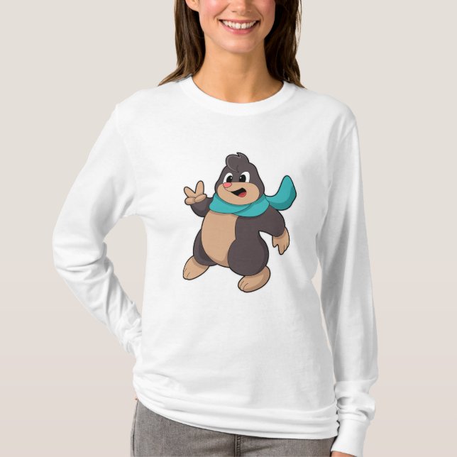 Mullvad med halsduk t shirt (Framsida)