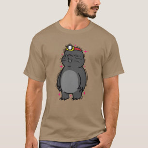 Mullvad med pannlampa Djur hög vintage T Shirt