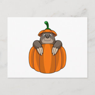 Mullvad med pumpa vykort