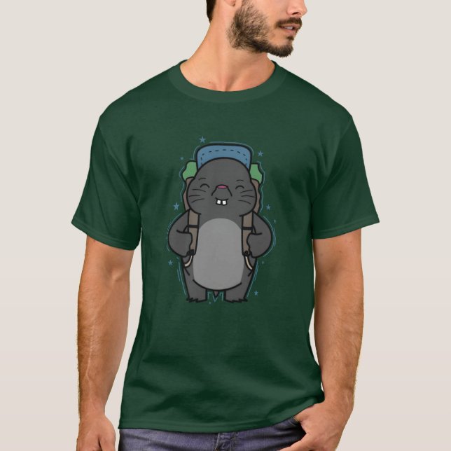Mullvad ryggsäcksdjur hög vintage t shirt (Framsida)