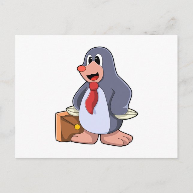 Mullvad som entreprenör med påse vykort (Framsida)