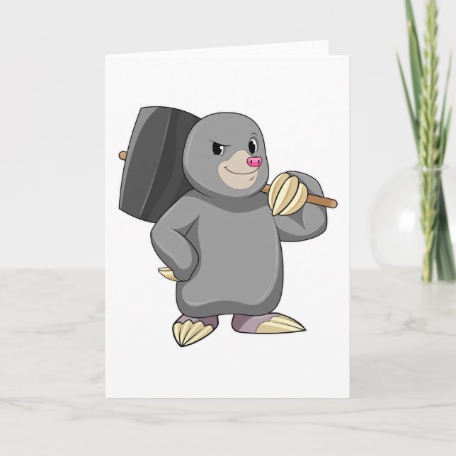 Mullvad som hantlangare med hammare kort (Framsida)