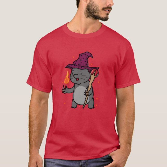 Mullvad som magisk djurhög kul t shirt (Framsida)