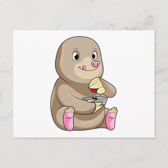 Mullvad som spelare med joystick vykort (Framsida)