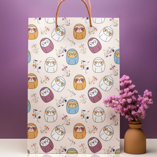 Multcolor Sömnig Sloth-Tecknad (gift bag, birthday surprise gift bag, teddy bear gift bag, wine gift bag, travel bag, use and throw )