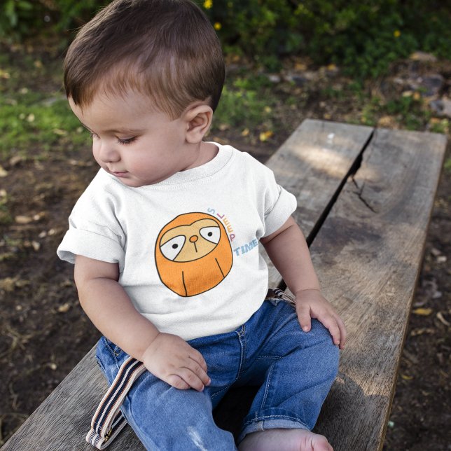 Multcolor Sömnig Sloth-Tecknad T Shirt (cute lazy baby sloth sleeping time.)