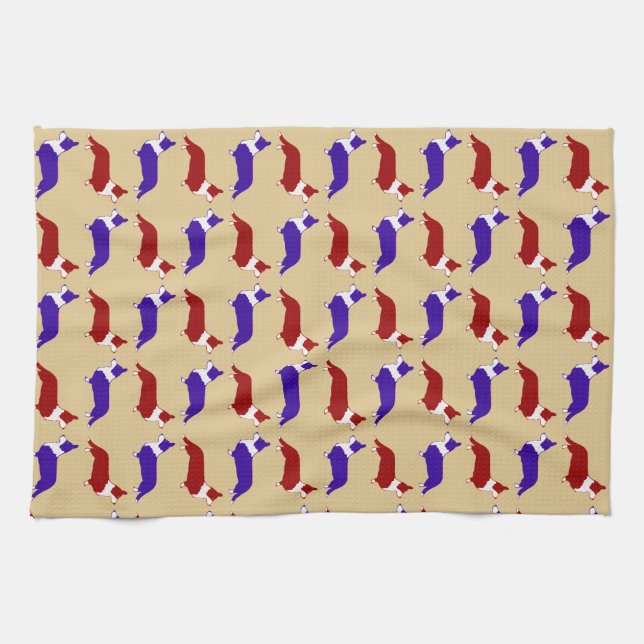 Multi Cardigan Corgi Kökshandduk (Horisontell)