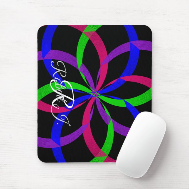 Multi Color Figure 8 Geometric Mouse Pad Musmatta (Med mus)