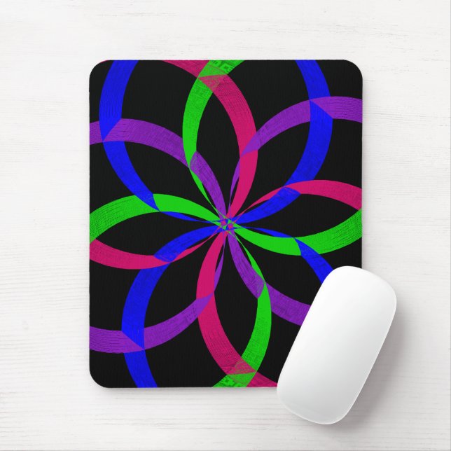 Multi Color Figure 8 Geometric Mouse Pad Musmatta (Med mus)