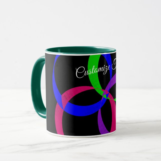 Multi Color Interchange Geometric Coffee Mug Mugg (Framsida vänster)