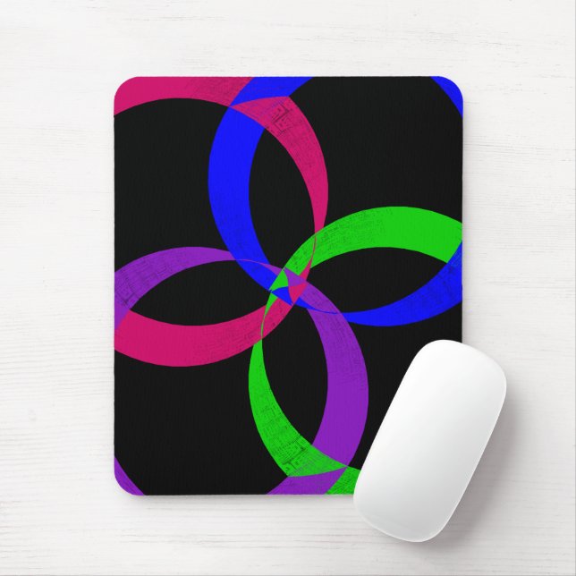 Multi Color Interchange Geometric Mouse Pad Musmatta (Med mus)