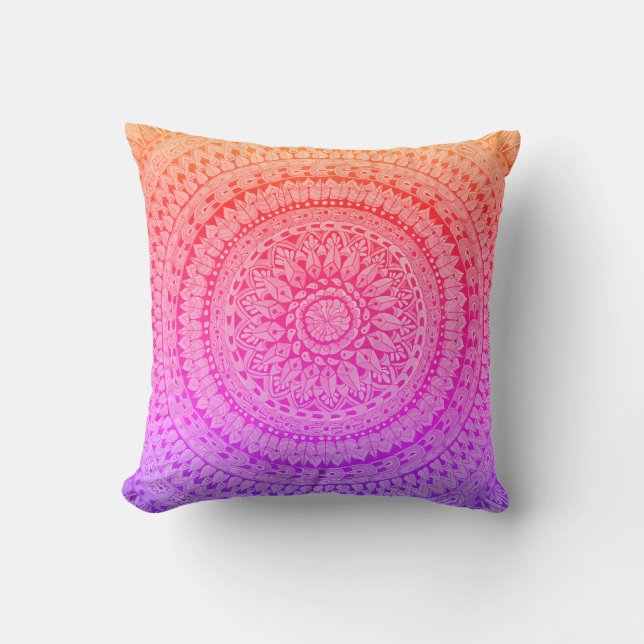 Multi Color Mandala Original Konst  Kudde (Framsida)