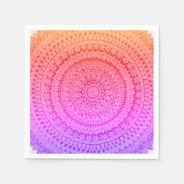 Multi Color Mandala Original Konst  Pappersservett (Framsidan)