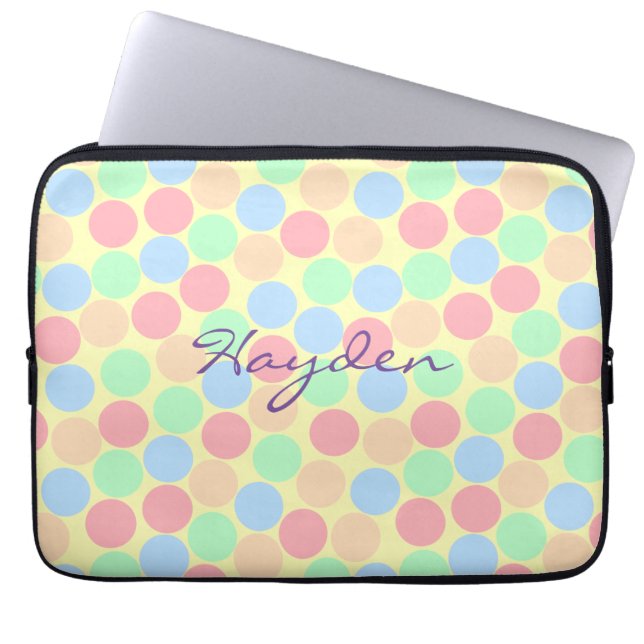 Multi-Color Pastell Prickar Mönster Personlig Laptop Fodral (Framsidan)