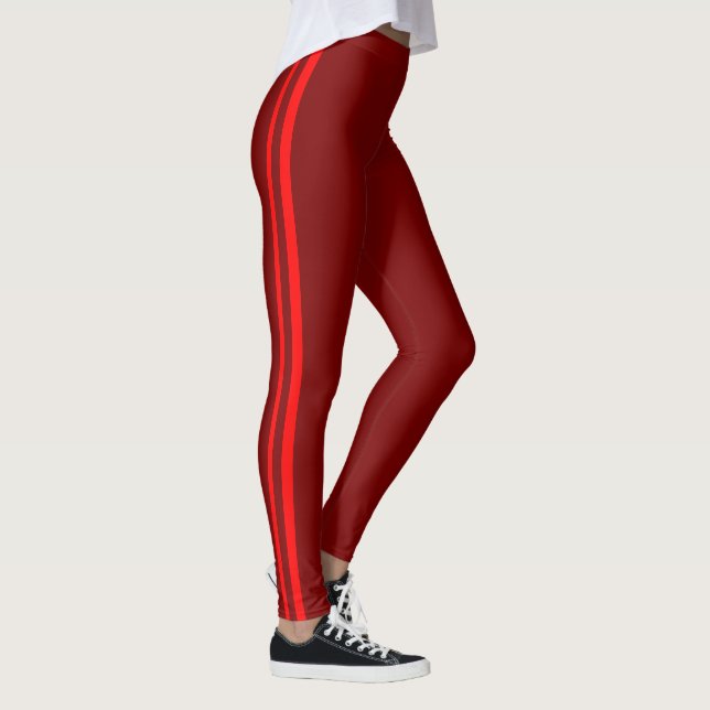 Multi-Color Röda Racerknytblusar Leggings (Höger)