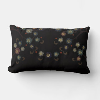 Multi-Colored Flowers On Black Lumbarkudde