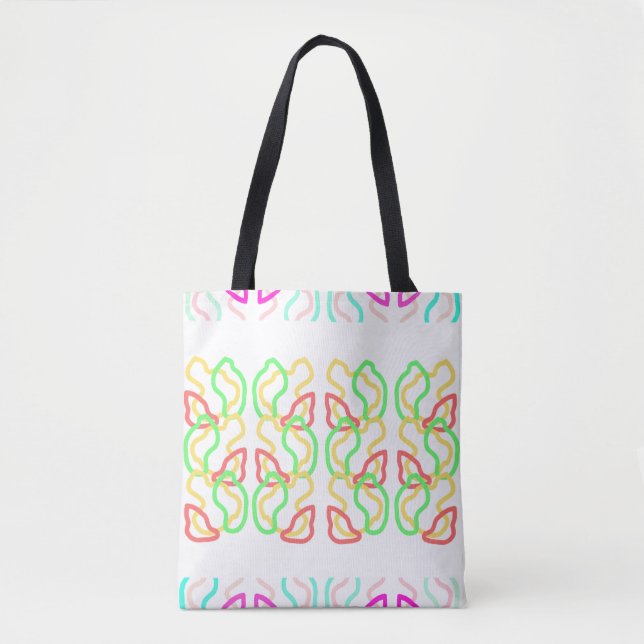 Multi Coloured Funky Tote Bag Tygkasse (Framsida)