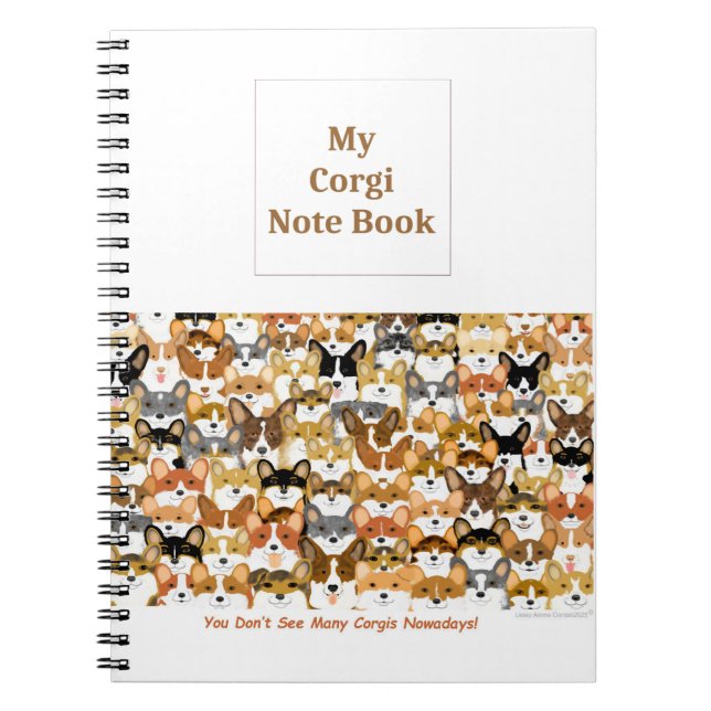 Multi Corgi Note Bok Anteckningsbok (Framsidan)