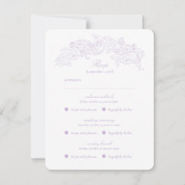 Multi Event Victorian Purple Romantic RSVP Card OSA Kort