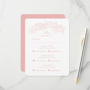 Multi Event Victorian Rosa Romantisk RSVP-kort OSA Kort