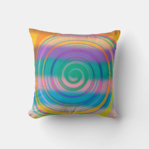 Multi Färg Abstrakt Swirl Kudde