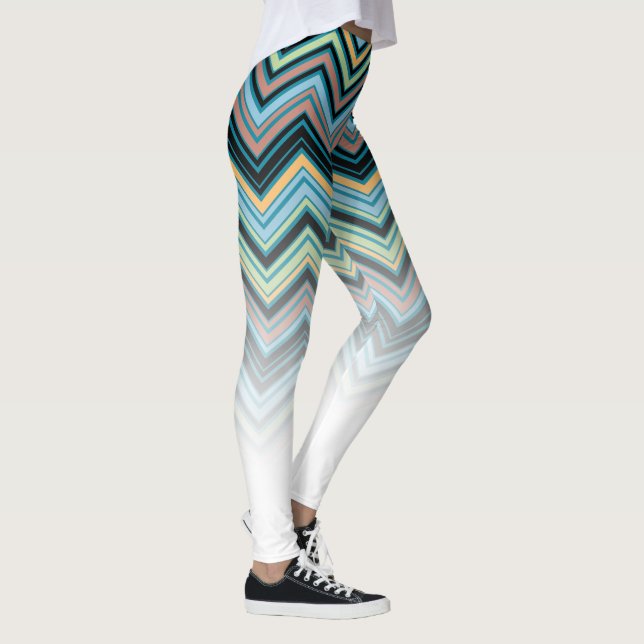 Multi Färg Chevron Mönster Leggings (Höger)