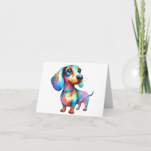 Multi Färg Dachshund Greeting Card Kort